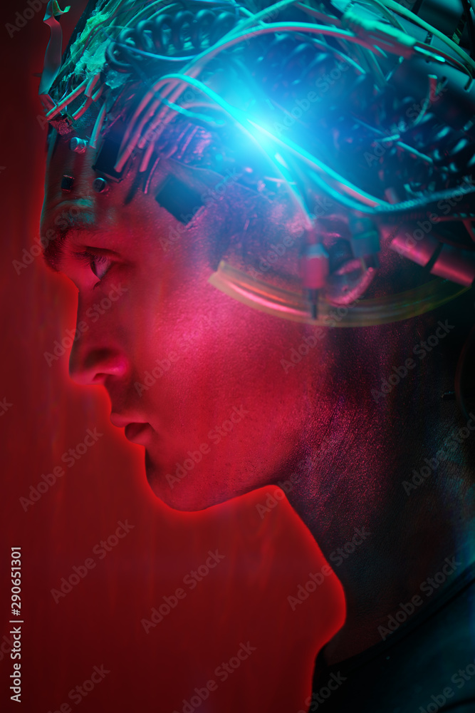 Fototapeta premium surrounded by red light