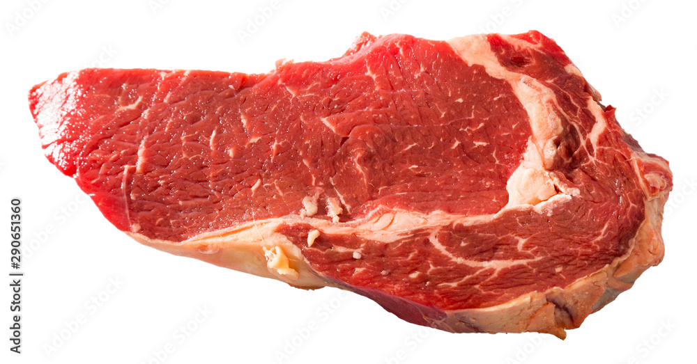 Fototapeta premium Raw beef steak isolated on white