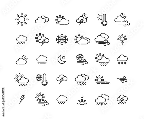 Weather outline icon set ,V...