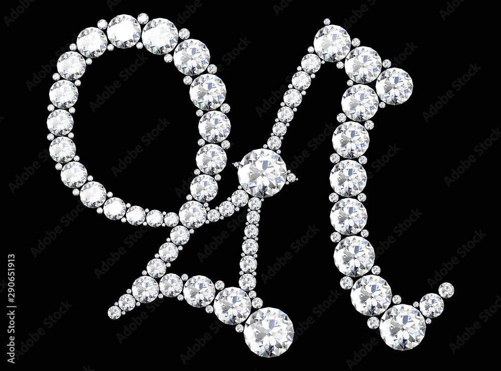 diamond letters with gemstones (high resolution 3D image) diamond letters with gemstones (high resolution 3D image)
