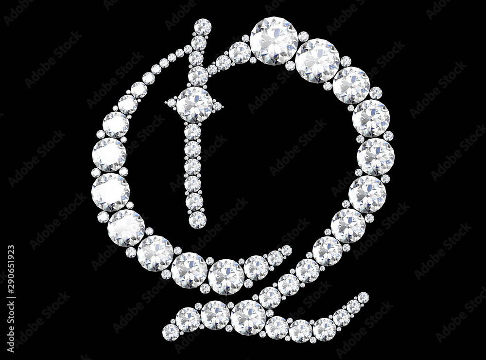 diamond letters with gemstones (high resolution 3D image) diamond letters with gemstones (high resolution 3D image)