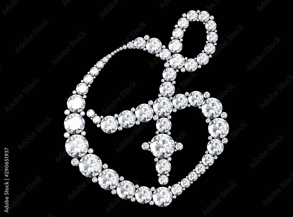 diamond letters with gemstones (high resolution 3D image) diamond letters with gemstones (high resolution 3D image)