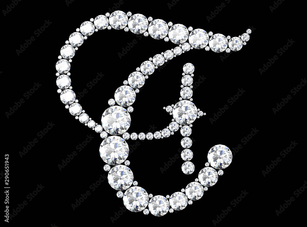 diamond letters with gemstones (high resolution 3D image) diamond letters with gemstones (high resolution 3D image)