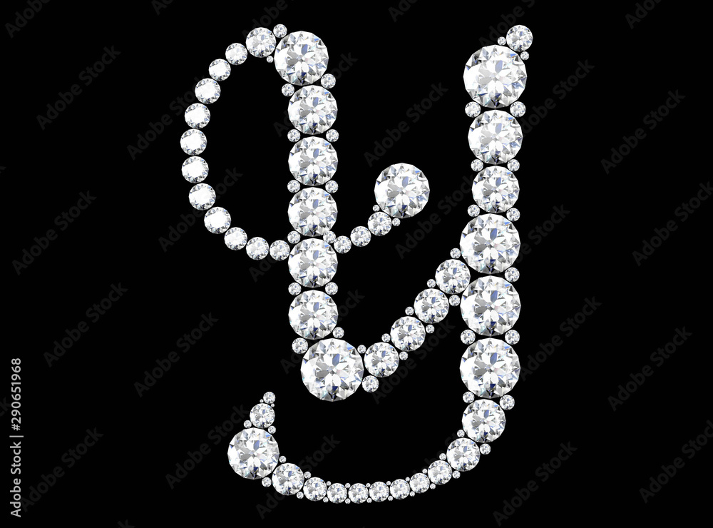 diamond letters with gemstones (high resolution 3D image)