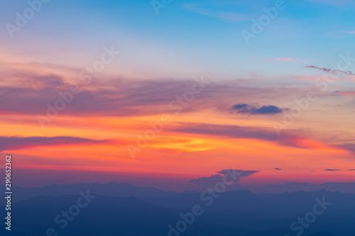 Beautiful sunset dramatic cloudy sky.