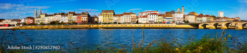 Panorama of Macon with Saone river, France photo