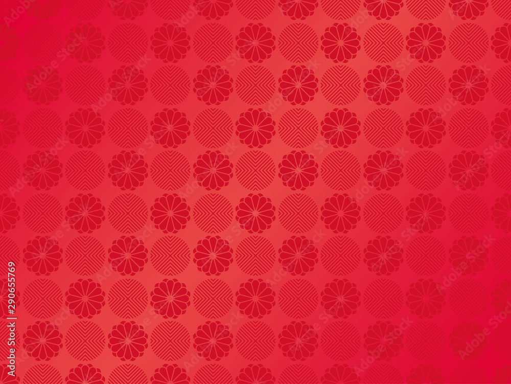 Japanese traditional geometric and flower pattern  vector background
