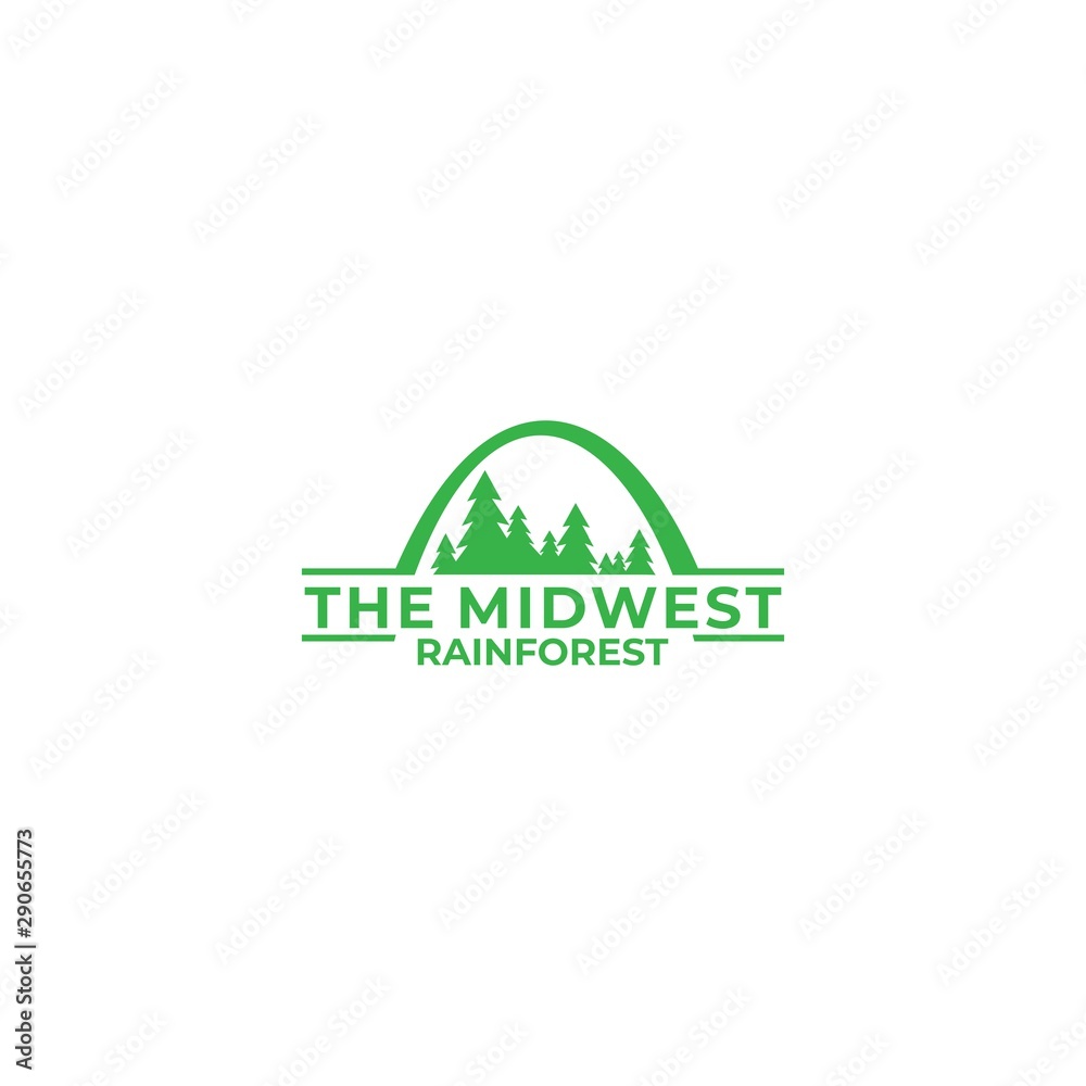 Fototapeta premium Rain Forest Logo Design Vector