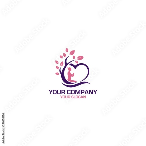 Yoga Love Nature Logo Design Vector