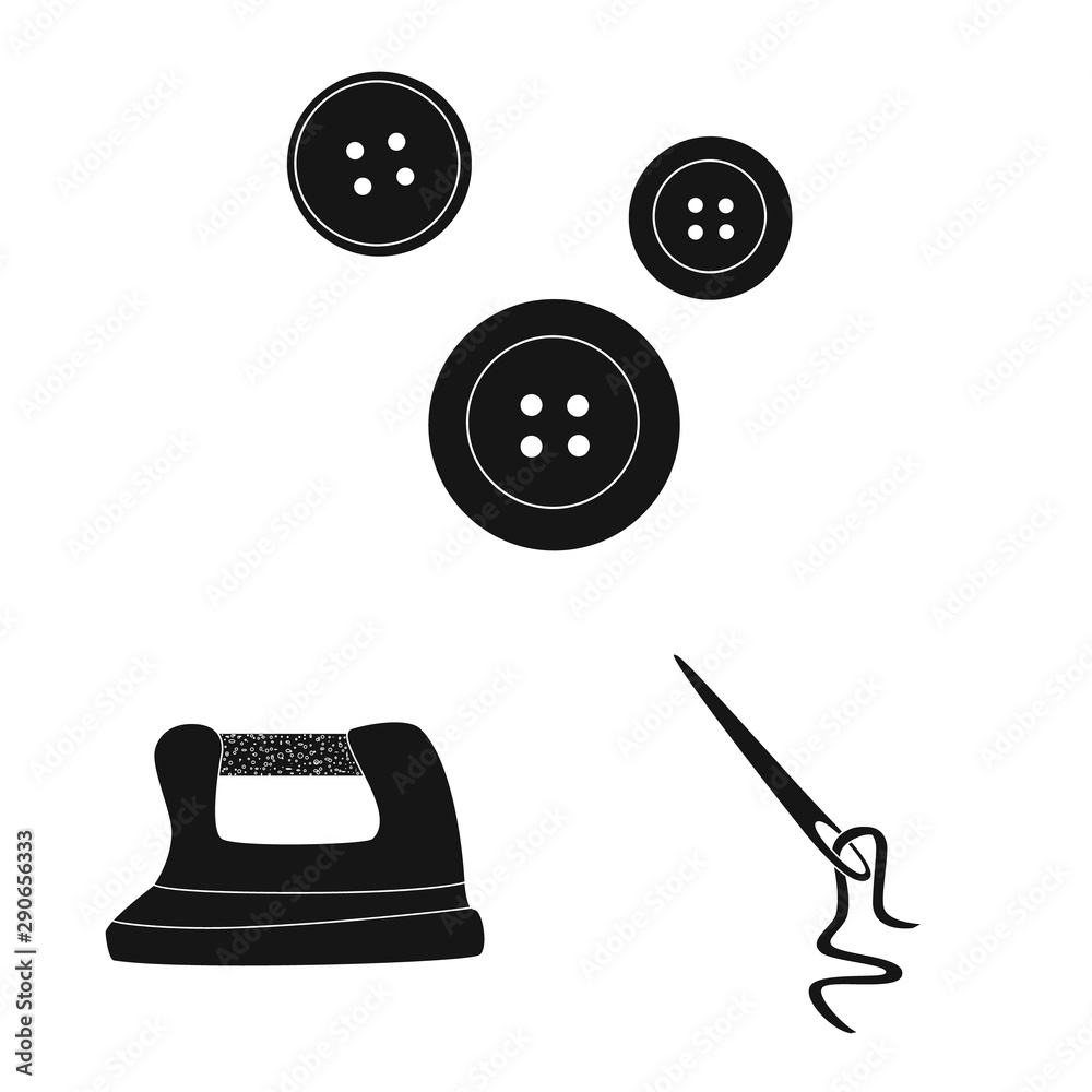 Vector illustration of studio and industry symbol. Set of studio and sewing stock vector illustration.