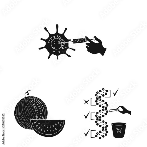 Vector design of quality and laboratory symbol. Set of quality and genetically stock vector illustration.