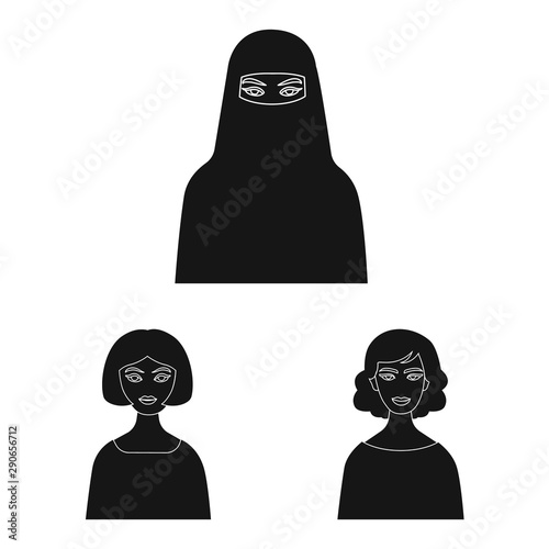 Vector design of photo and character logo. Collection of photo and face stock vector illustration.