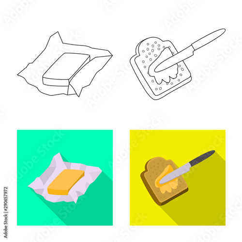 Isolated object of creamy and product logo. Set of creamy and farm stock vector illustration.