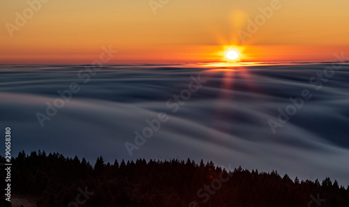 SUNSET AT MOUNT TAMALPAIS NEAR SAN FRANCISO IN AUGUST photo