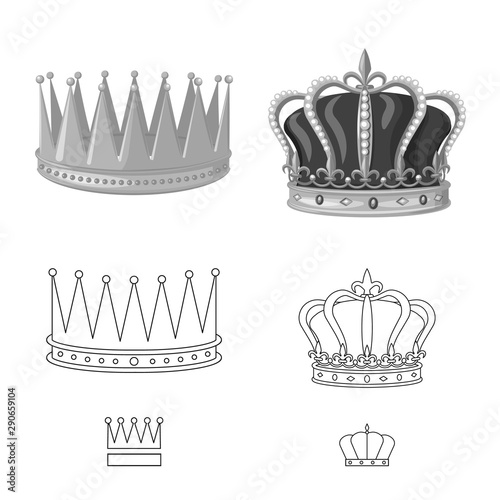 Isolated object of medieval and nobility symbol. Set of medieval and monarchy vector icon for stock.
