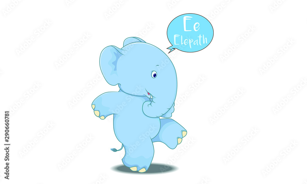 elepath cartoon with E alphabet.e elepath cartoon with E alphabet.e