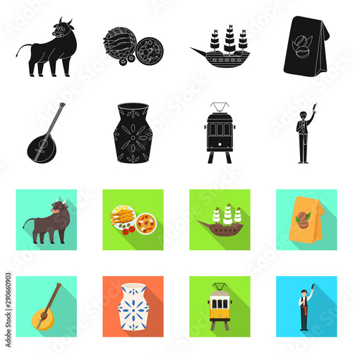 Vector design of and historic symbol. Set of and country stock symbol for web.