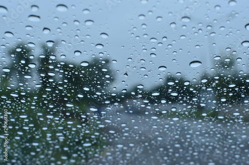Raindrops on Windshield while driving on Himalayan Expressway