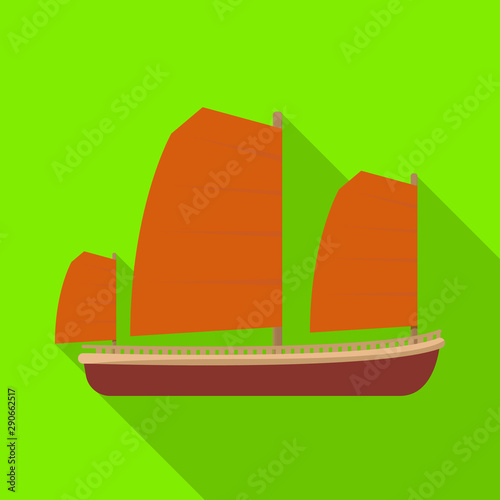 Vector design of ship and vietnamese icon. Collection of ship and boat stock symbol for web.