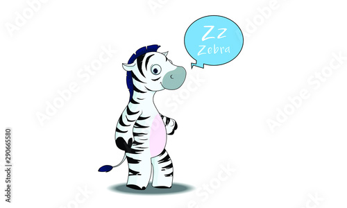 zebra cartoon with Z alphabet.
