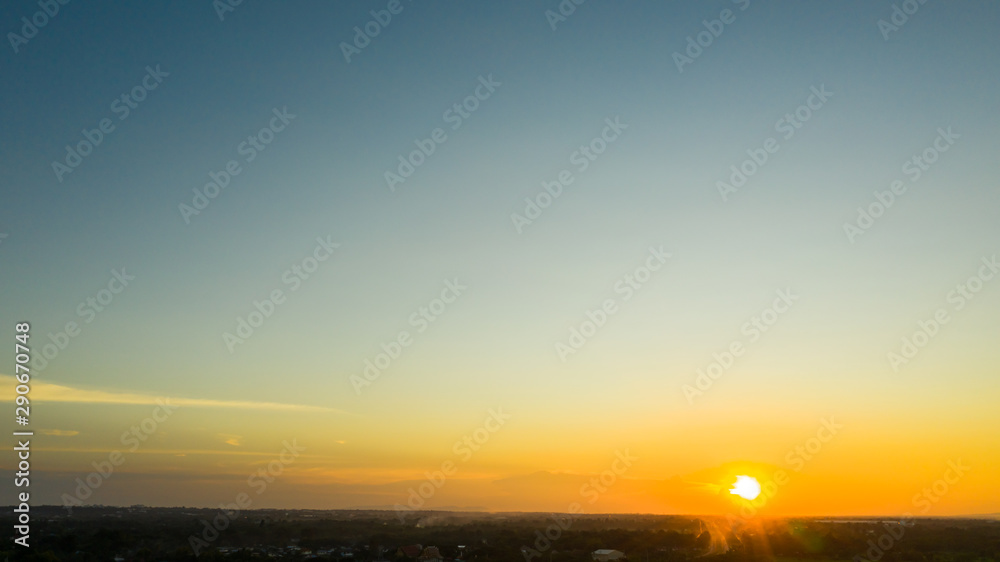 Aerial view beautiful sunset sky for background. Aerial view beautiful sunset sky for background.