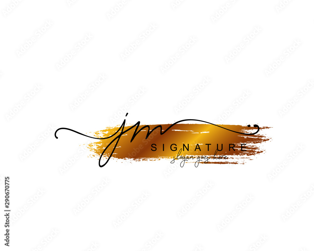 Initial JM beauty monogram and elegant logo design, handwriting logo of ...