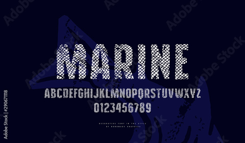 Sans serif font in the style of handmade graphics