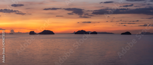 Panorama view of sunset sky in twilight time at Phuket province  Southern of Thailand