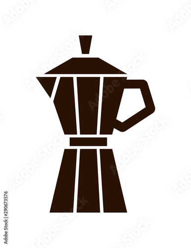 Geyser coffee maker icon. Vector silhouette brown isolated illustration on white. © YULIIA