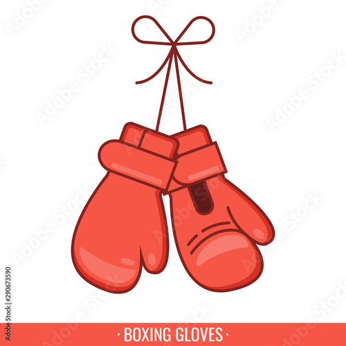 Cartoon red boxing gloves set. Vector illustration. © Art Alex
