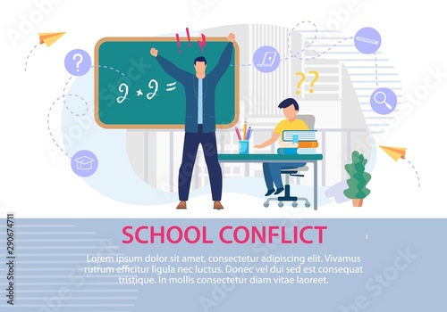 School Conflict between Teacher and Pupil Poster