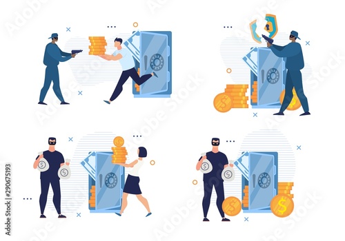 Broken Bank Security System and Cyber Crime Set