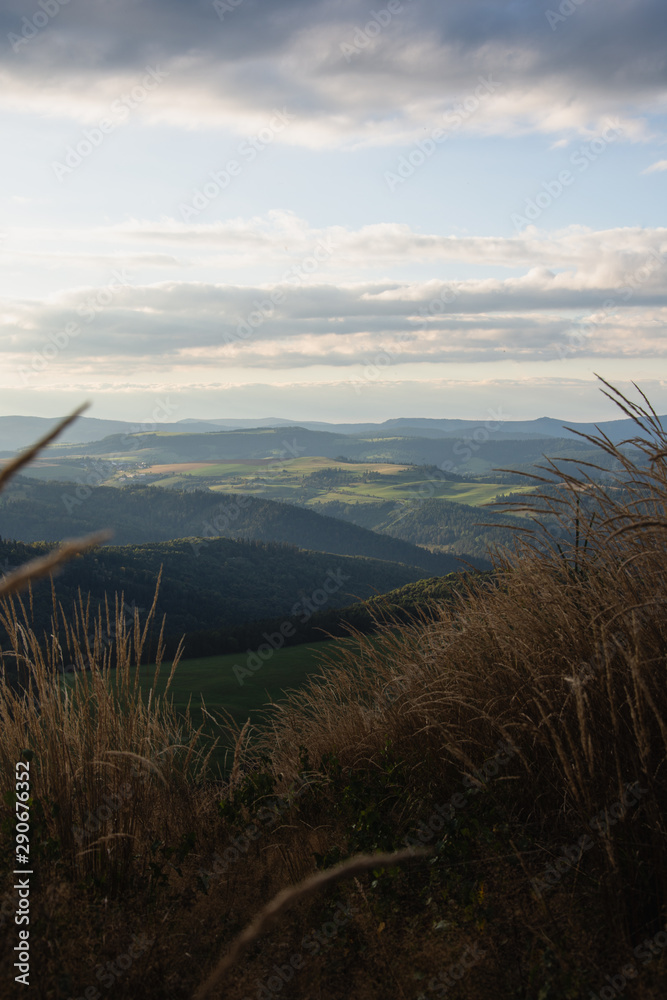 Slovakia summer evening landscape hills and forests Slovakia summer evening landscape hills and forests