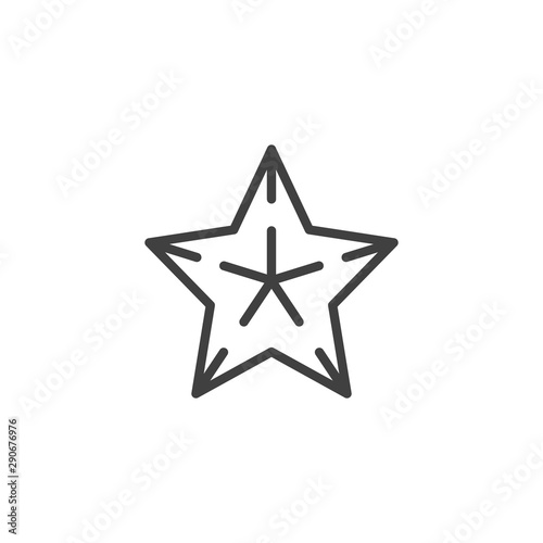 Christmas star line icon. linear style sign for mobile concept and web design. Xmas star shape outline vector icon. Symbol, logo illustration. Vector graphics