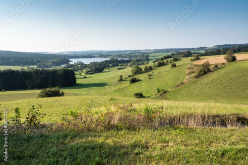 Panoramic view of pond named River and surrounding meadows and woods © Lubos Chlubny