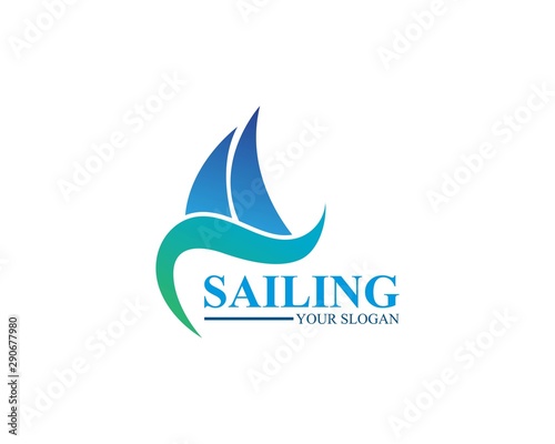 Sailing ship logo template vector icon illustration design