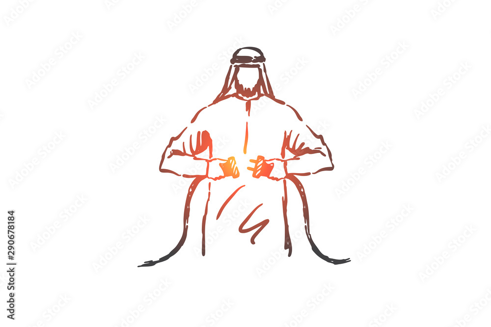 Fototapeta premium Business connection establishment concept sketch. Hand drawn isolated vector