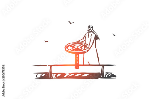 Petroleum industry, business concept sketch. Hand drawn isolated vector