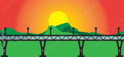 Black sky walk over bridge