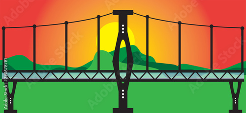 Black sky walk over bridge