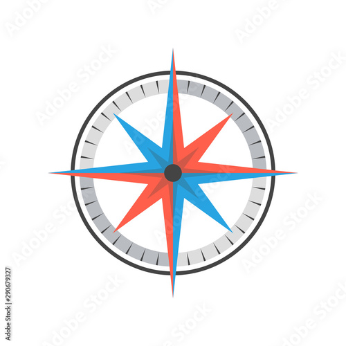 Compass on a white background. Vector illustration.