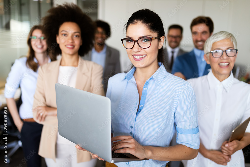 Successful business group of people at work in office Successful business group of people at work in office
