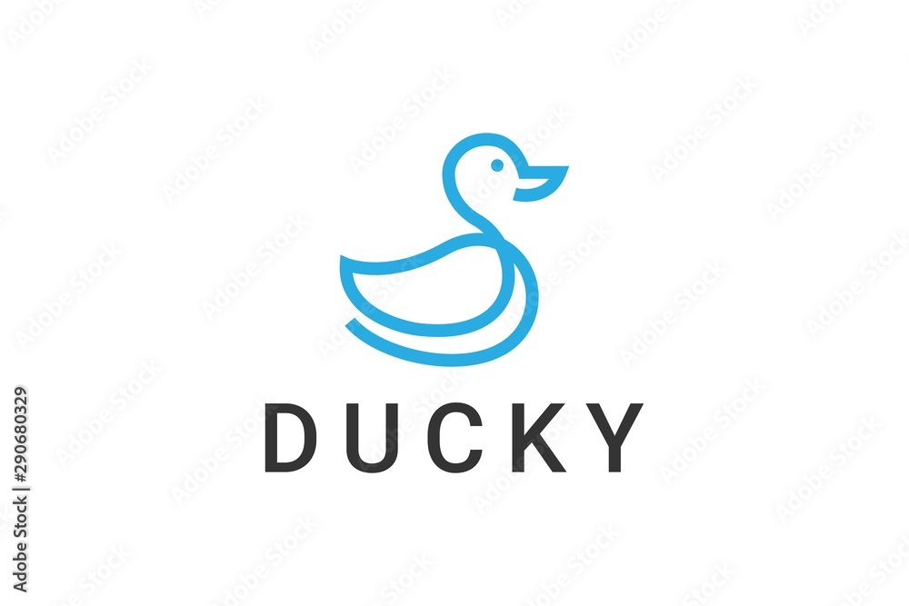 Duck Logo design vector template Linear style. Outline Swan Bird Logotype Jewelry Fashion concept. Duck Logo design vector template Linear style. Outline Swan Bird Logotype Jewelry Fashion concept.
