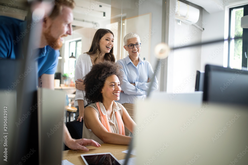 Programmer working in a software developing company office Programmer working in a software developing company office