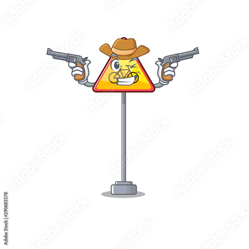 Cowboy no cycling isolated with the character