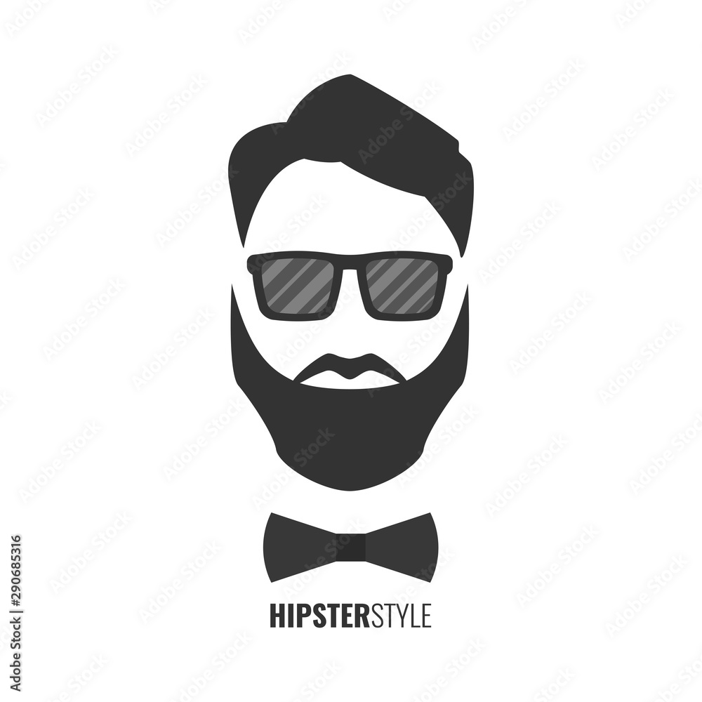 Hipster fashion man hair and beards. Hipster style concept. Vector illustration.