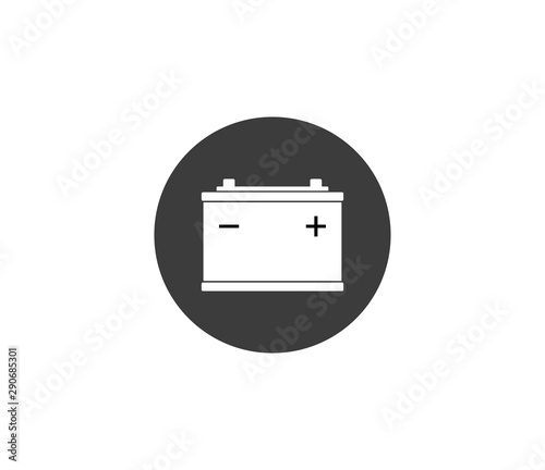 Car battery icon. Vector illustration, flat design.