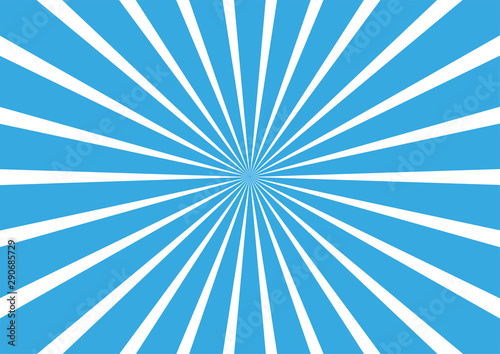 Sunburst, starburst background, converging lines. Vector illustration.