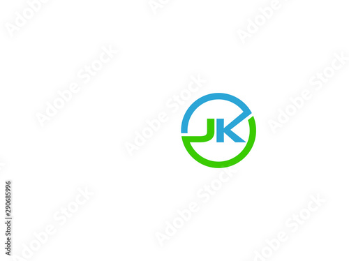 Initial letter mark JK logo design template