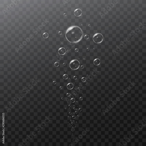 Bubbles under water vector illustration on transparent background